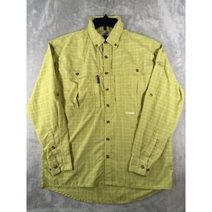 Drake Shirt Men's Small Green Vented Fishing Long Sleeve Button Up